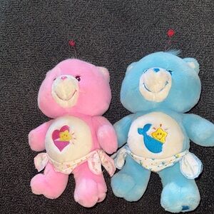 Vintage Set of Care Bears Tugs Girl Boy with Diapers 2002